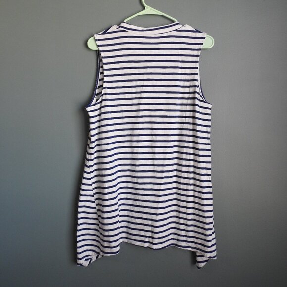Chicos Hemmed Striped Tank Top Large - Picture 3 of 3